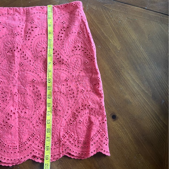 Loft - Embroidered Scalloped Skirt - warm coral - size 10 - Picture 8 of 10